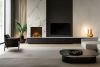room setting tv next to fire aspire marble